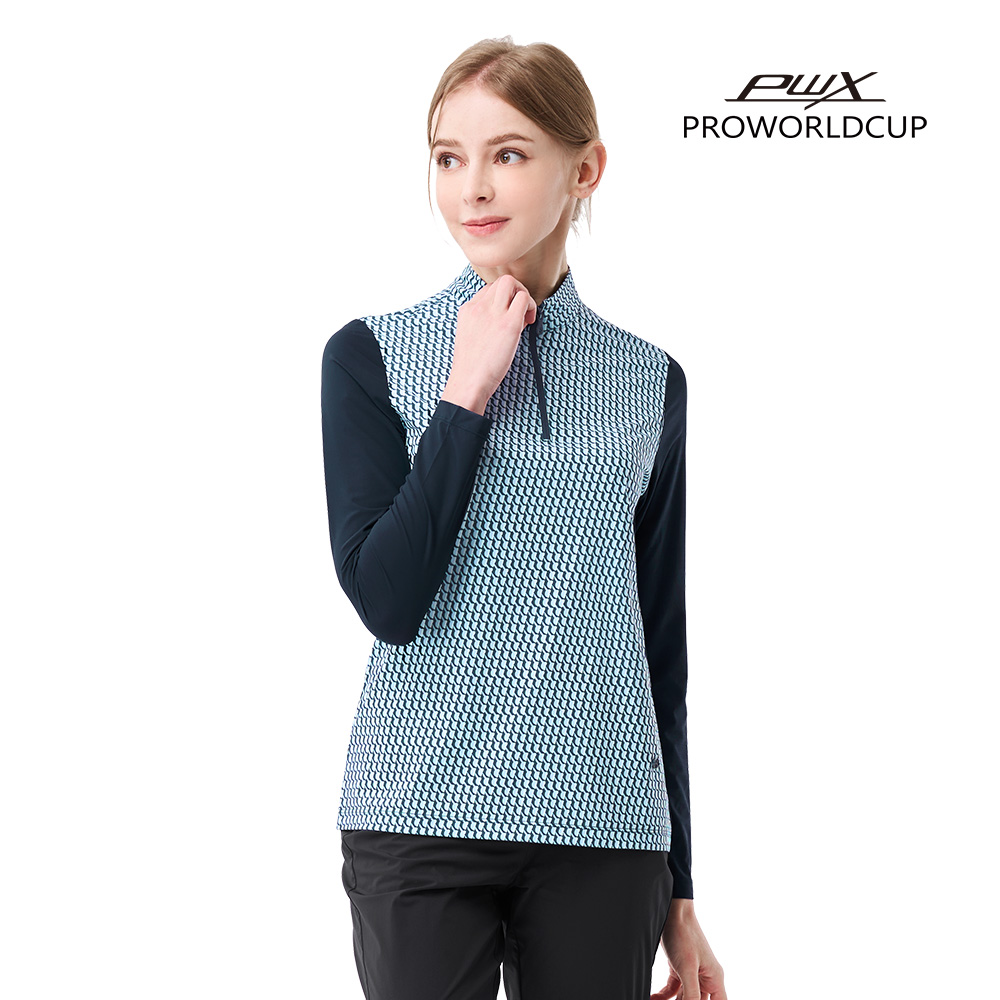 [PWX]Q123-3204-1TN 여성 프린트 집업티셔츠 - 상품 이미지