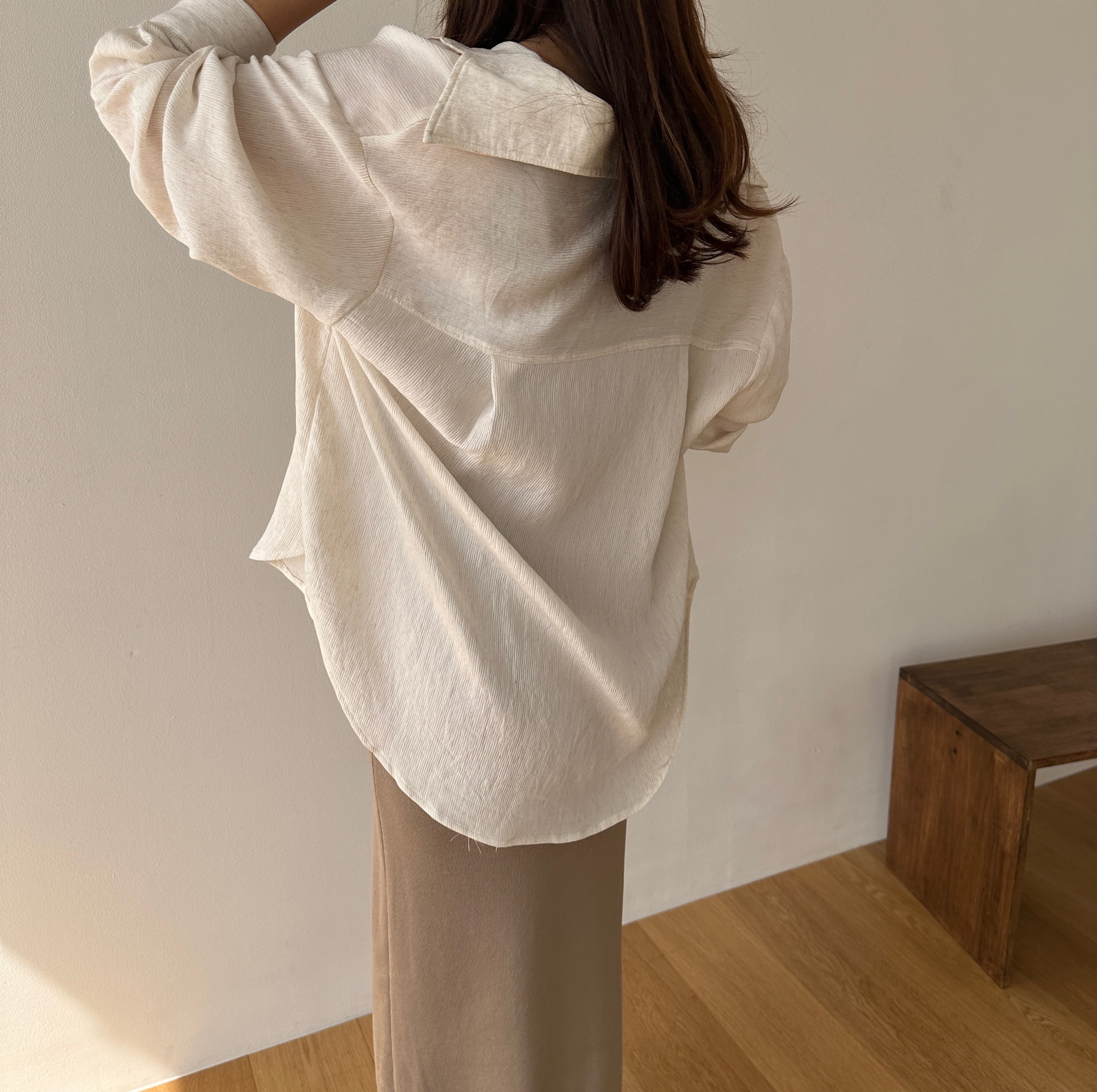 임산부가능 린넨 네추럴 찰랑셔츠 임산부남방 임부복 빅사이즈 오버핏 만삭 상세 이미지 18