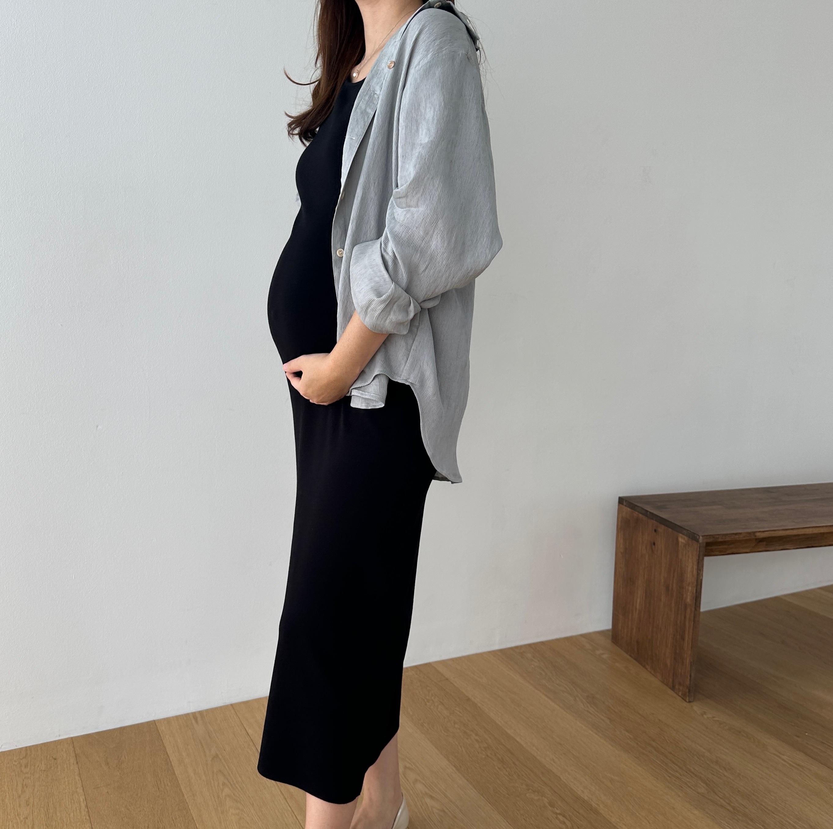 임산부가능 린넨 네추럴 찰랑셔츠 임산부남방 임부복 빅사이즈 오버핏 만삭 상세 이미지 33