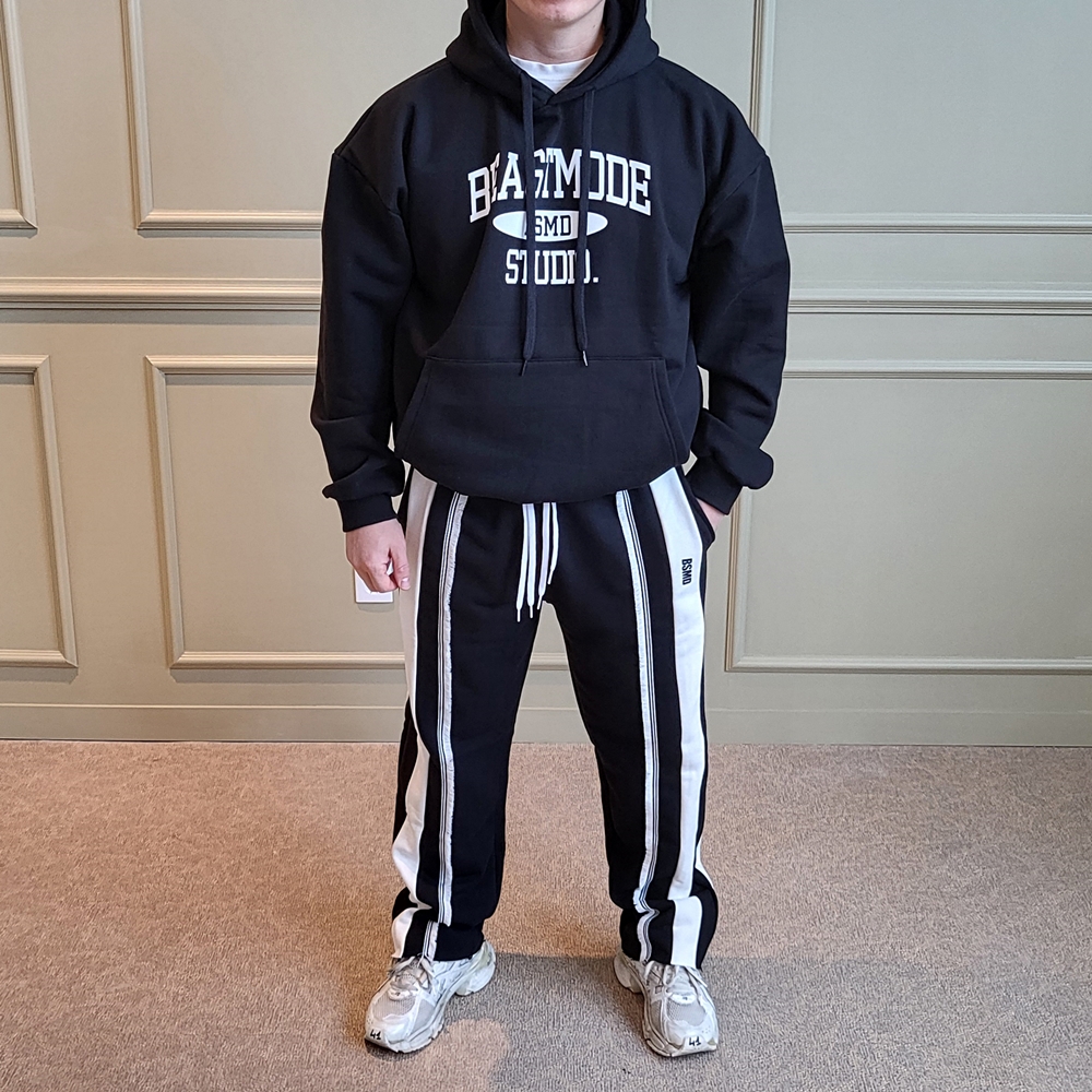 비스트모드 태슬팬츠 세미와이드 트레이닝 남자 헬스 긴바지 짐웨어 오버핏 BSMD 이미지 4