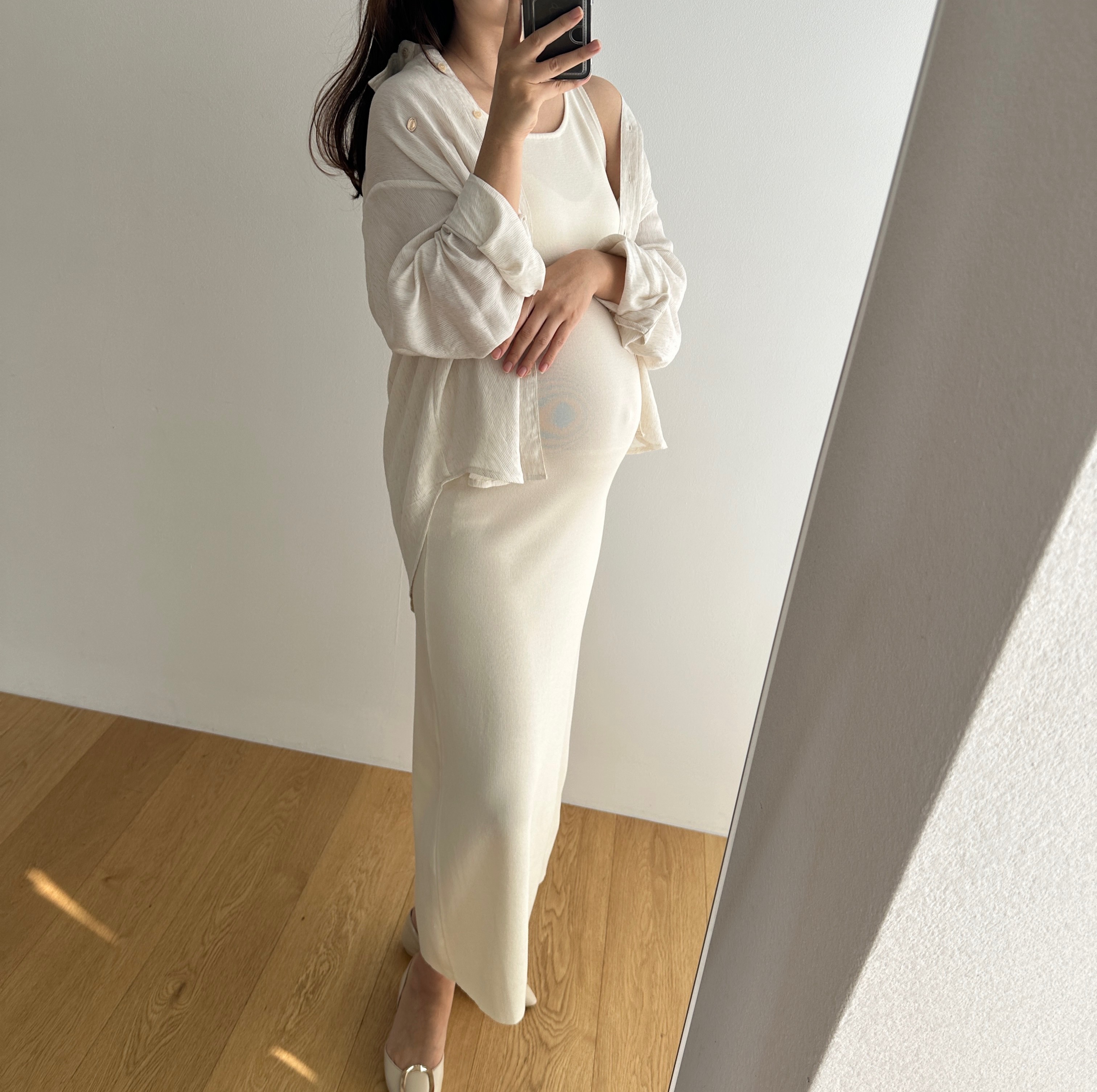 임산부가능 린넨 네추럴 찰랑셔츠 임산부남방 임부복 빅사이즈 오버핏 만삭 상세 이미지 21