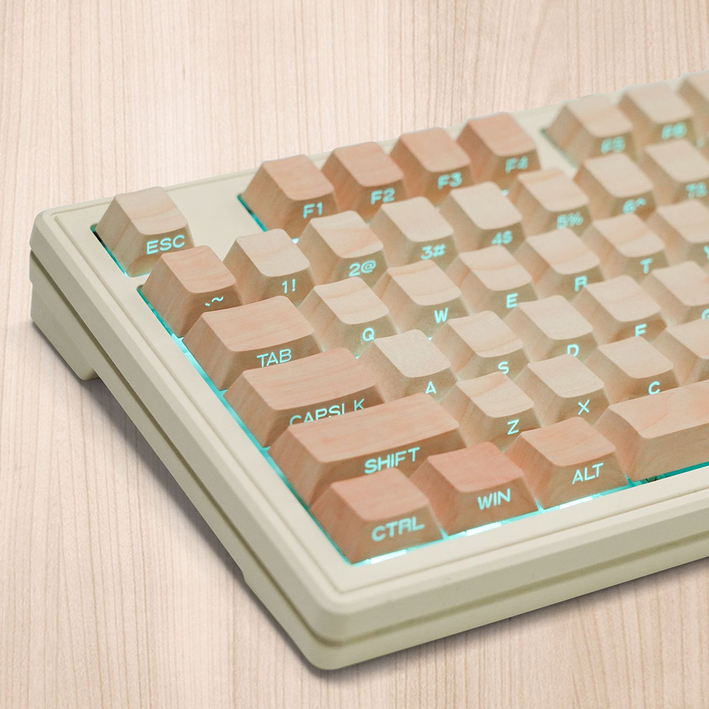 메이플 투명키캡 키보드 커스텀 키캡 원목 나무 키캡 염료승화 PBT CHERRY