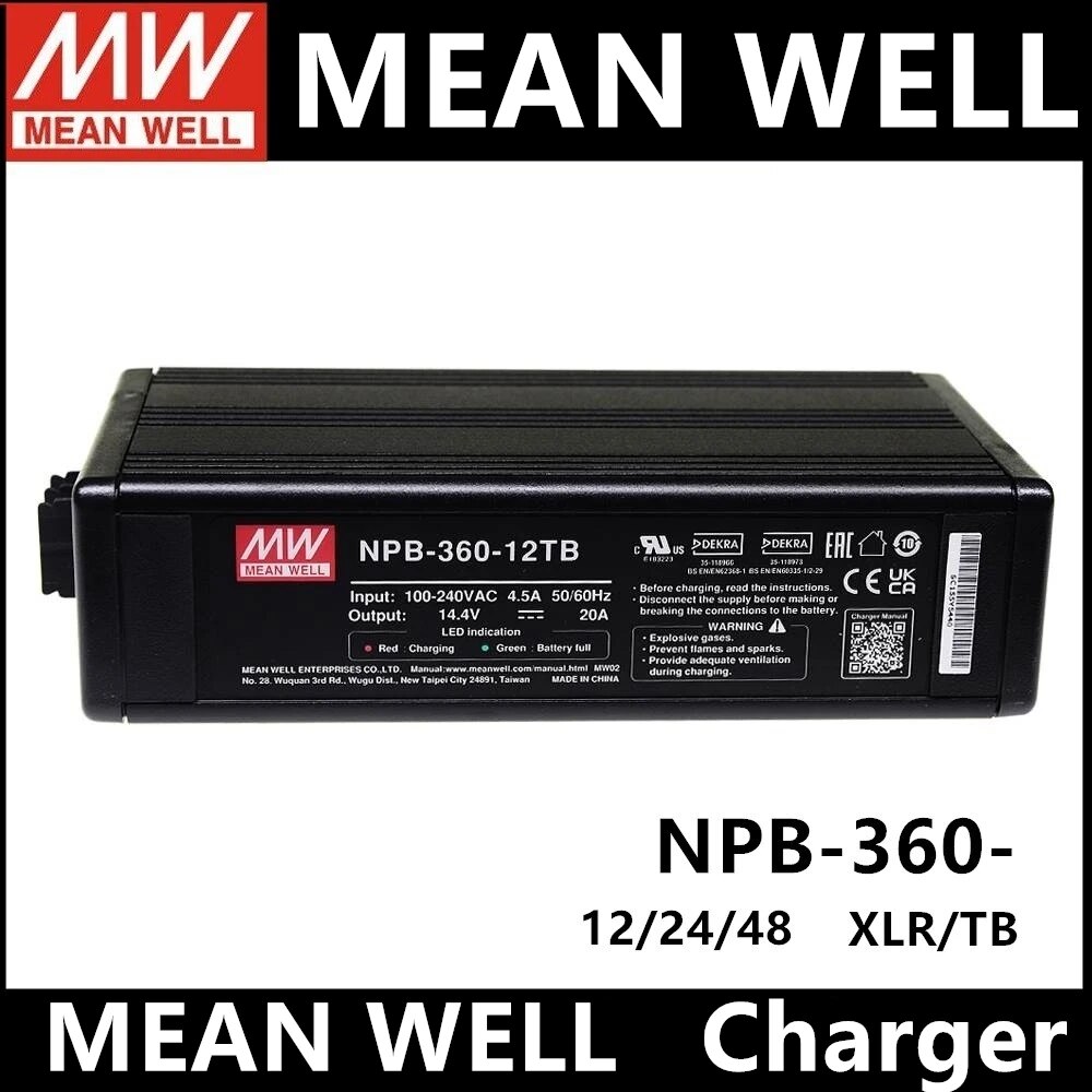 MEAN WELL NPB-240 NPB-360 NPB-120-12 24 48TB XLR AD1 240W 납산 및 이온 배터리와 호환 가능 2 단 또는 3