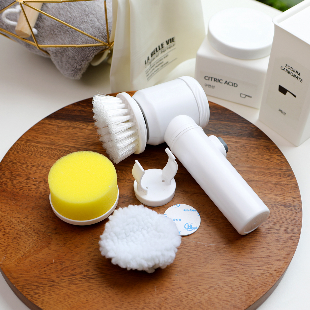 1+1 주방 전동 청소솔 욕실 타일 청소솔