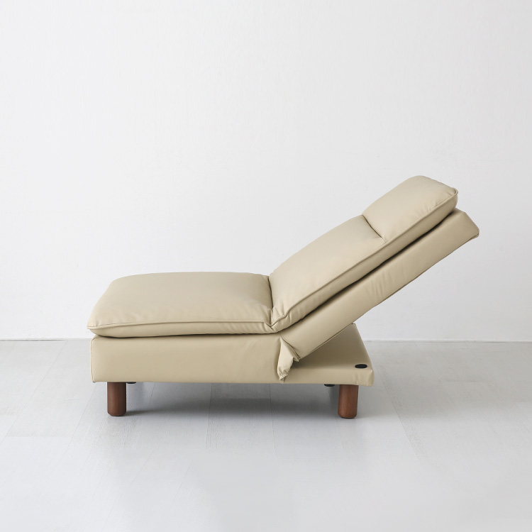 텐제르 1인 리클라이너 좌식소파 + 좌식스툴 베이지 세트