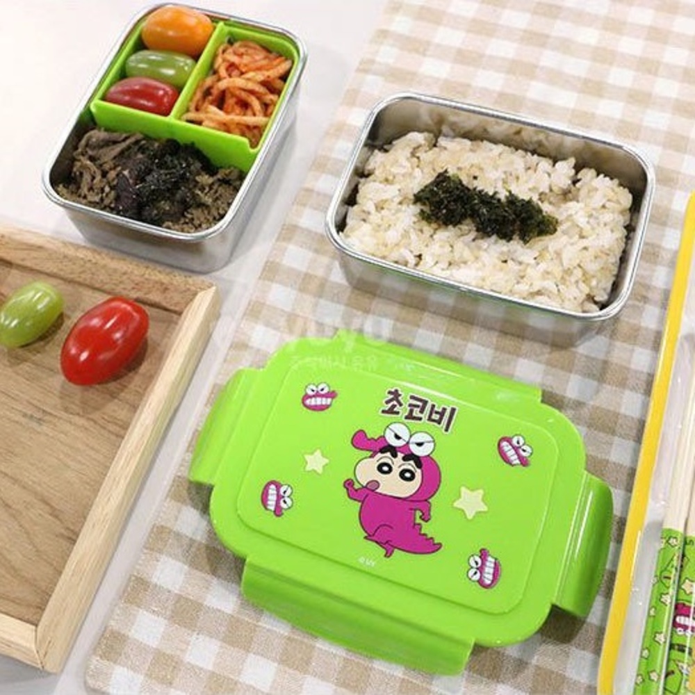 짱구 초코비 어린이 2단 도시락통 가방포함 유아 유치원 소풍 도시락 - 상품 이미지
