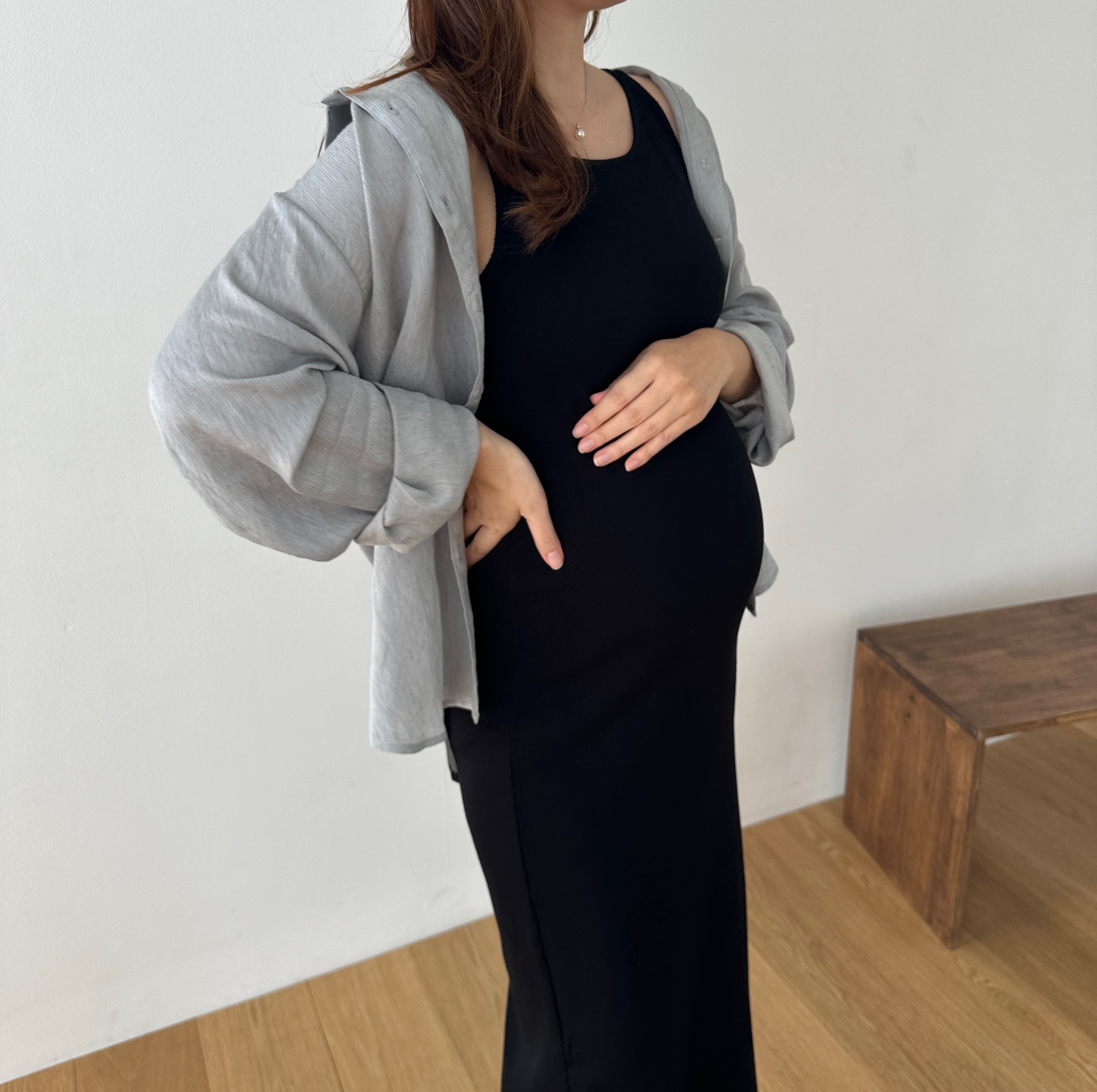 임산부가능 린넨 네추럴 찰랑셔츠 임산부남방 임부복 빅사이즈 오버핏 만삭 상세 이미지 42