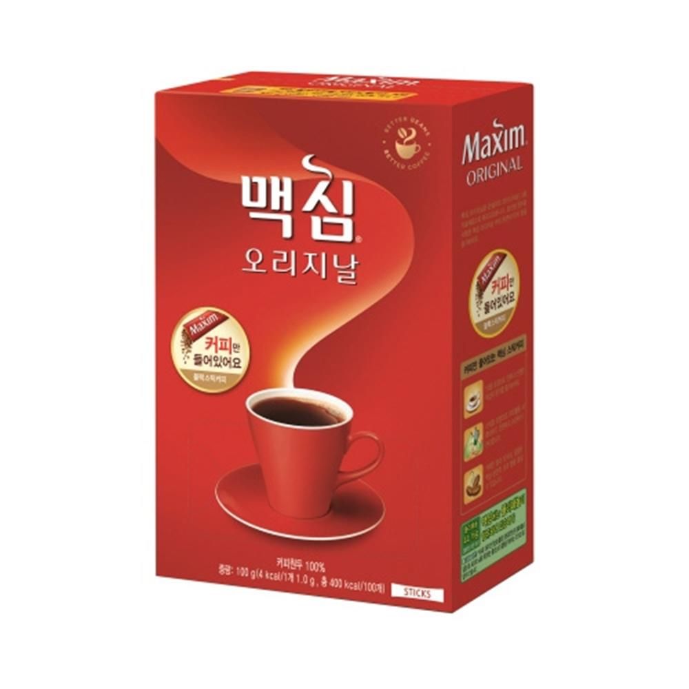 맥심무설탕블랙커피 오리지널 100T 믹스 스틱 : 인성마트