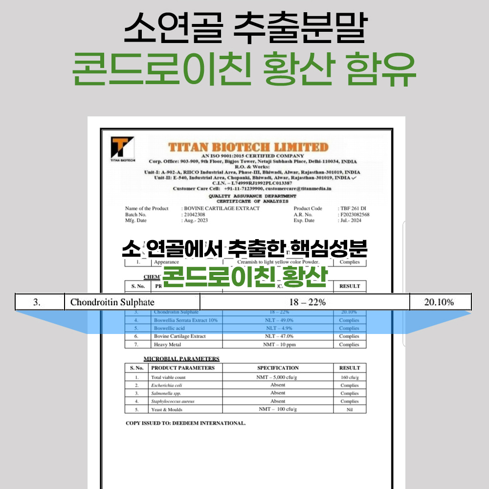 콘드로이친 1200 보스웰리아 소연골 정 식약처 HACCP 인증 90정 이미지 8