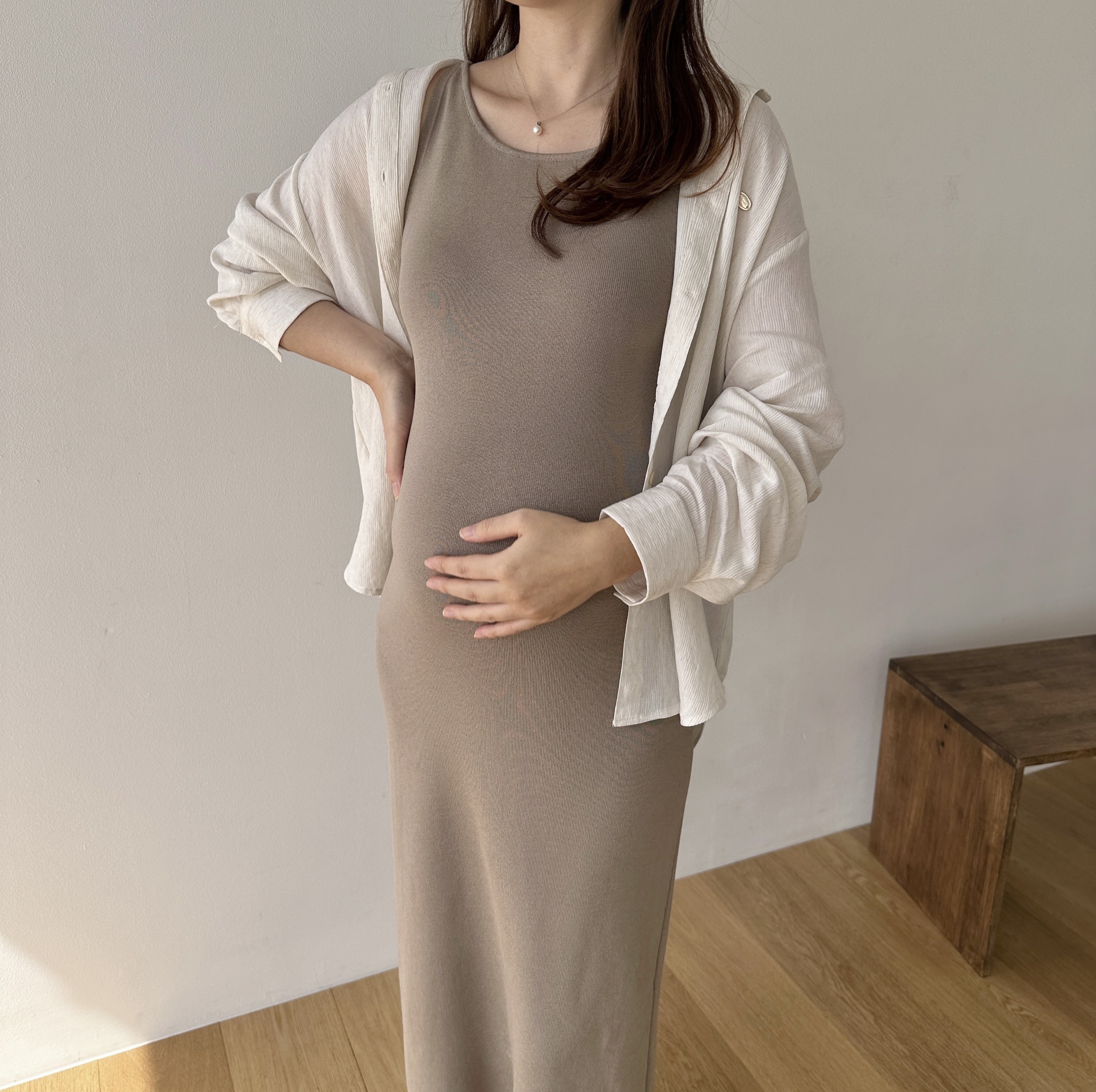 임산부가능 린넨 네추럴 찰랑셔츠 임산부남방 임부복 빅사이즈 오버핏 만삭 상세 이미지 16