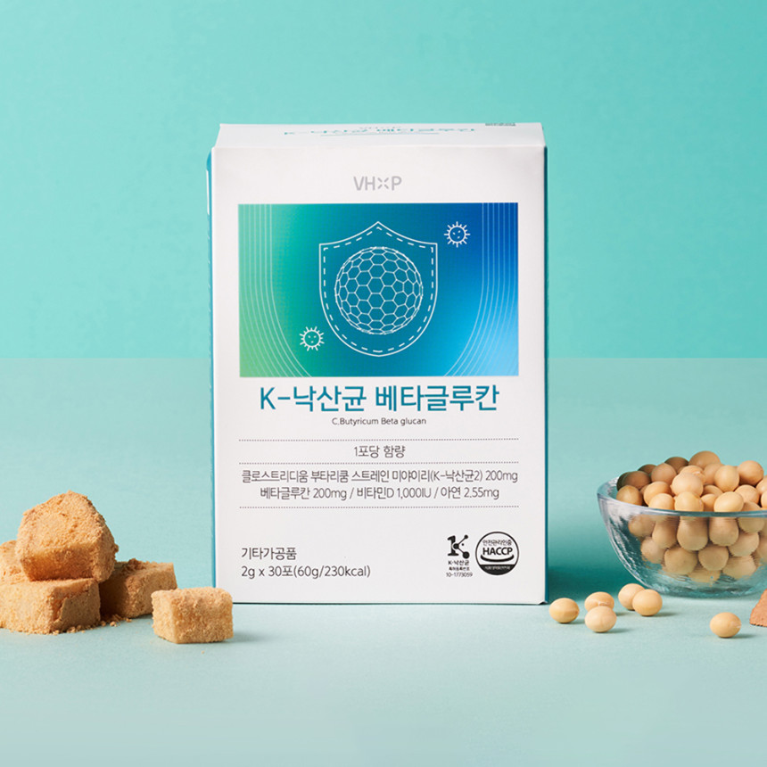 3통/K낙산균 베타글루칸 인절미맛 프로바이오틱스 유산균 30포