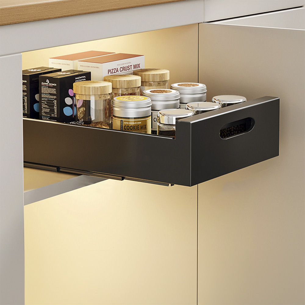 완벽정리 주방 슬라이딩 선반 25cm 싱크대 하부장 정리 인출식 선반 정리대