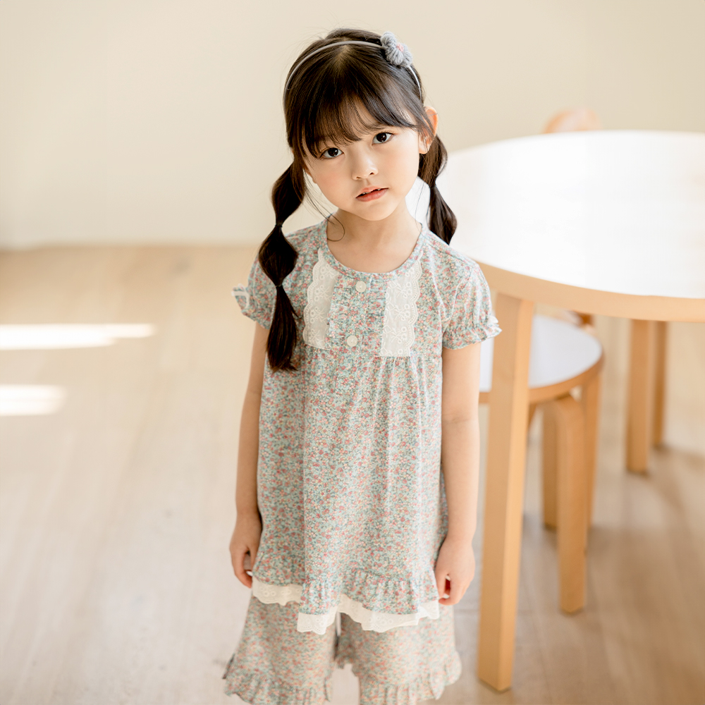 여아 원피스 잠옷 어린이 공주 파자마 유아 아동 M베리BL(순면) 이미지 6