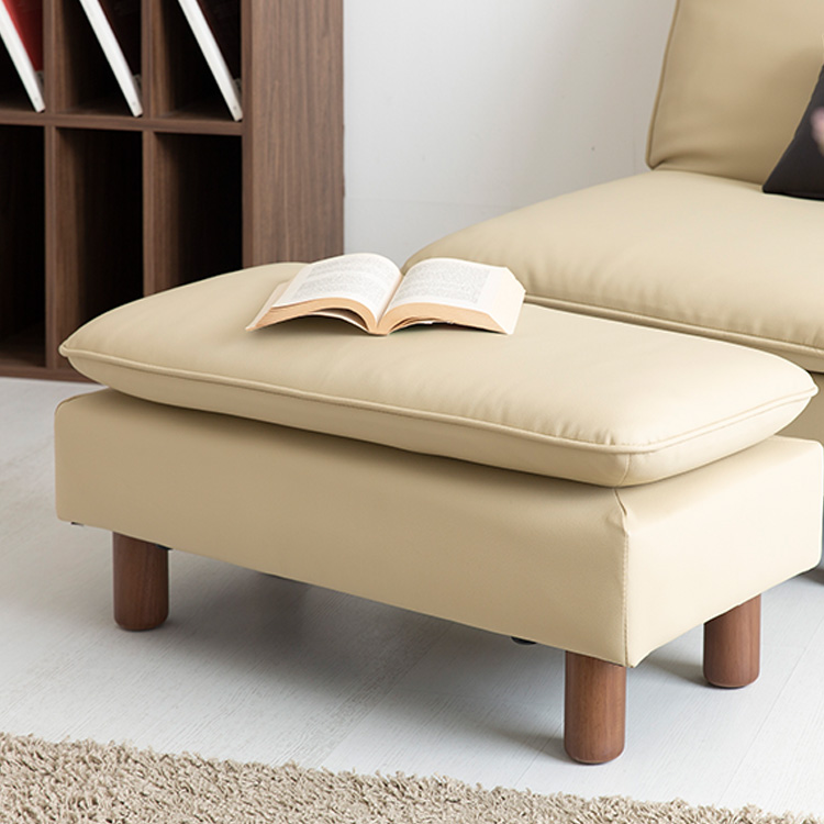 텐제르 1인 리클라이너 좌식소파 + 좌식스툴 베이지 세트