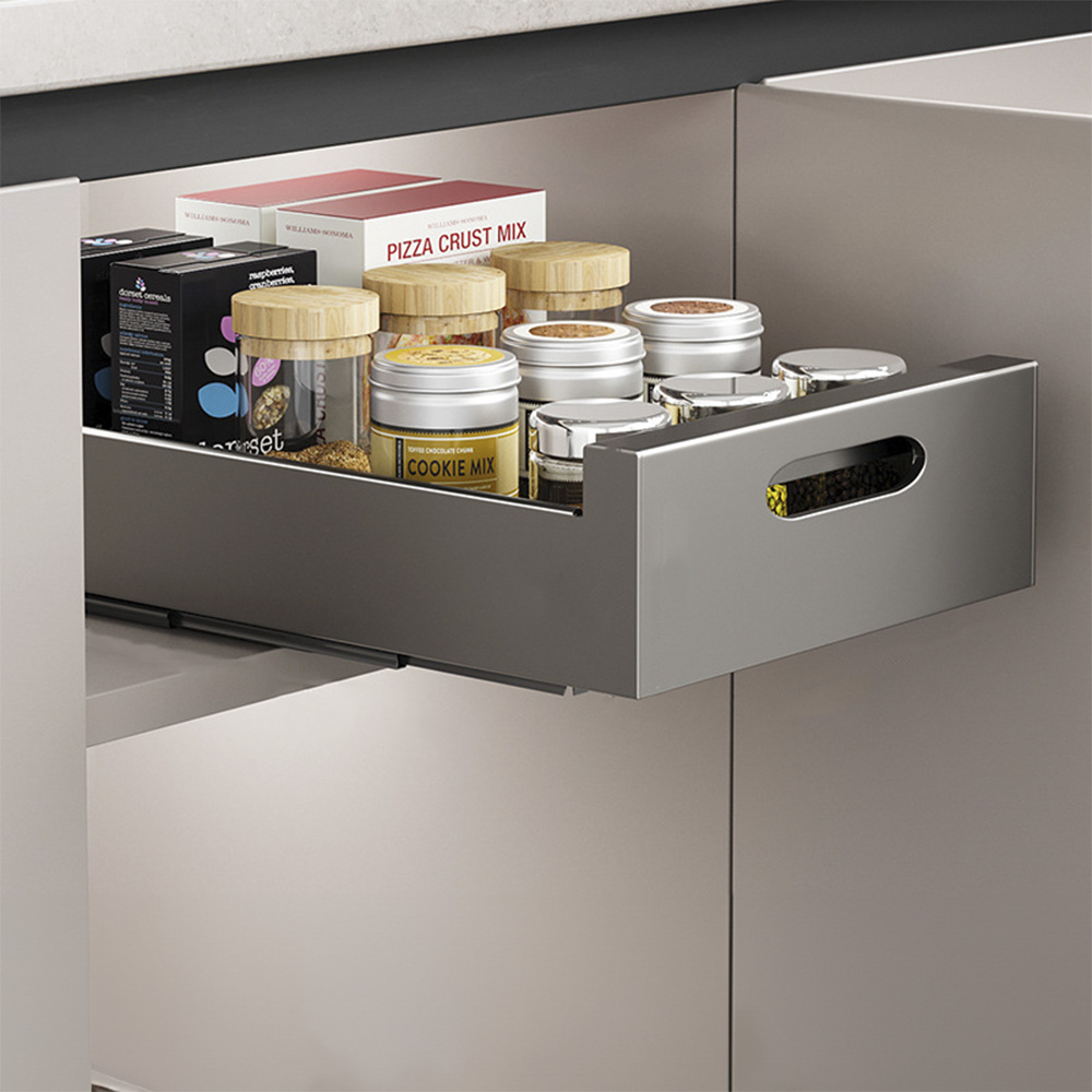 완벽정리 주방 슬라이딩 선반 25cm 싱크대 하부장 정리 인출식 선반 정리대
