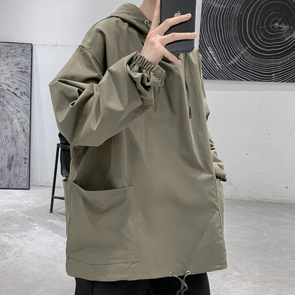 남성 얇은 후드 티셔츠 야상느낌 2XL 2컬러 - 상품 이미지