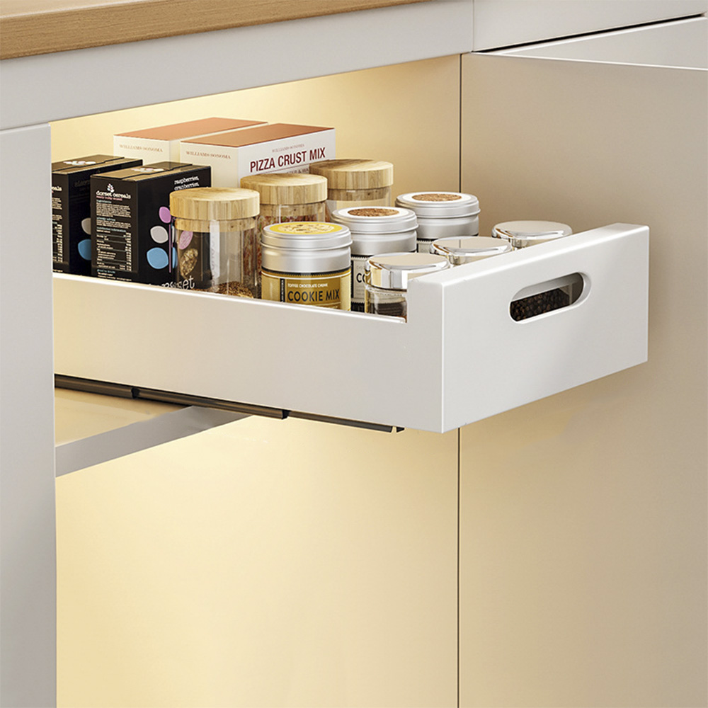 완벽정리 주방 슬라이딩 선반 25cm 싱크대 하부장 정리 인출식 선반 정리대