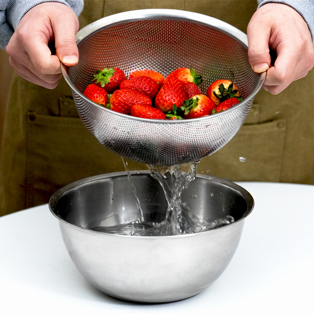 304 스텐 믹싱볼 스텐볼 다용도 보울 세트 타공 물빠짐 스테인레스 야채 세척볼 15cm