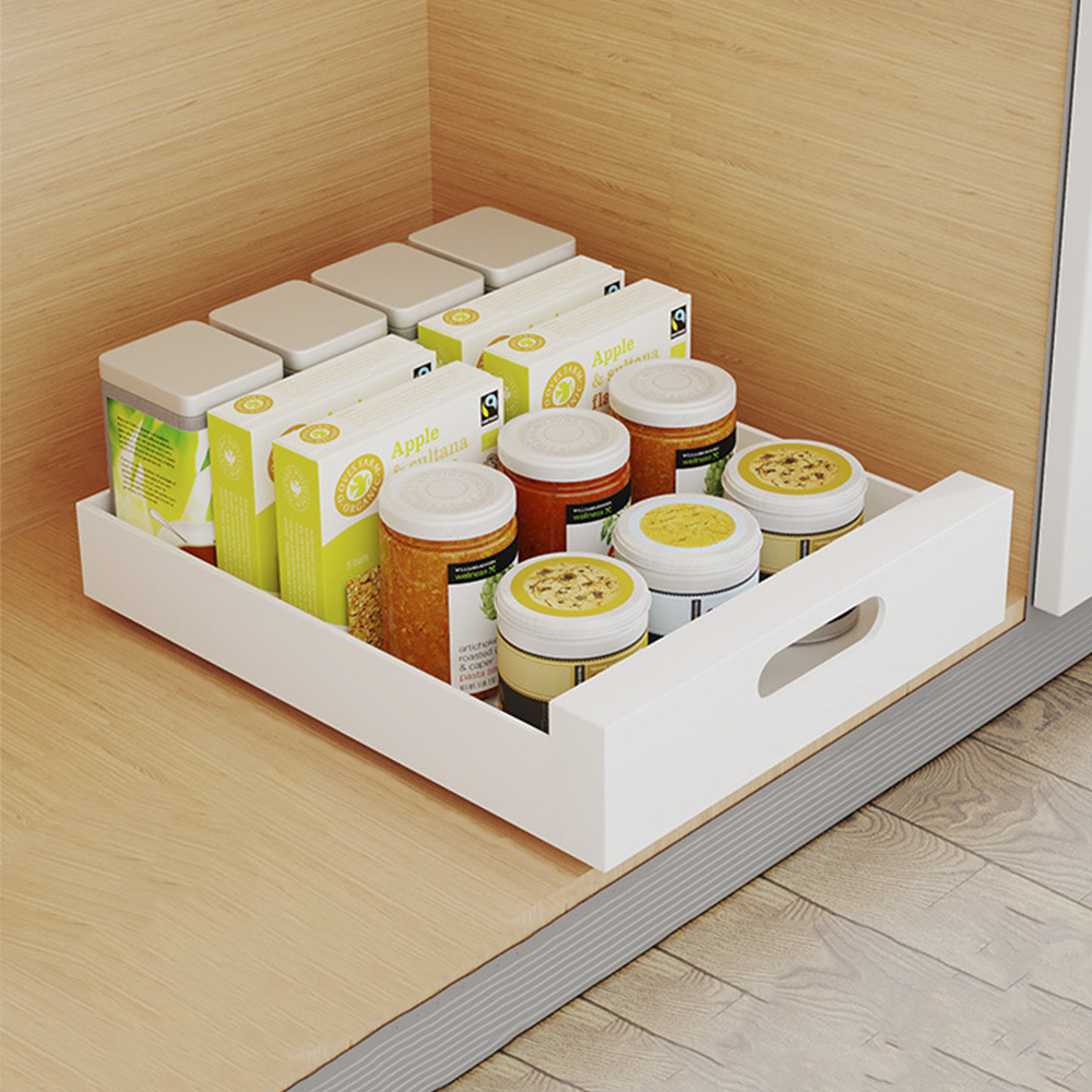 완벽정리 주방 슬라이딩 선반 25cm 싱크대 하부장 정리 인출식 선반 정리대