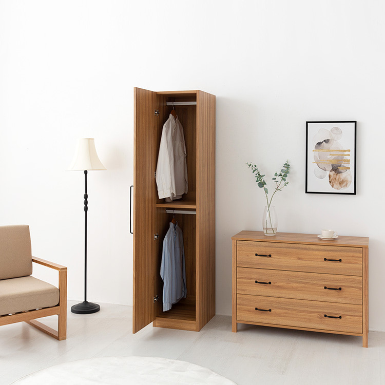 미란스 좁은 1문 옷장 WRM19440 395x500x1940mm, 1단, 캄포어베니어 3805.7847 이미지 7