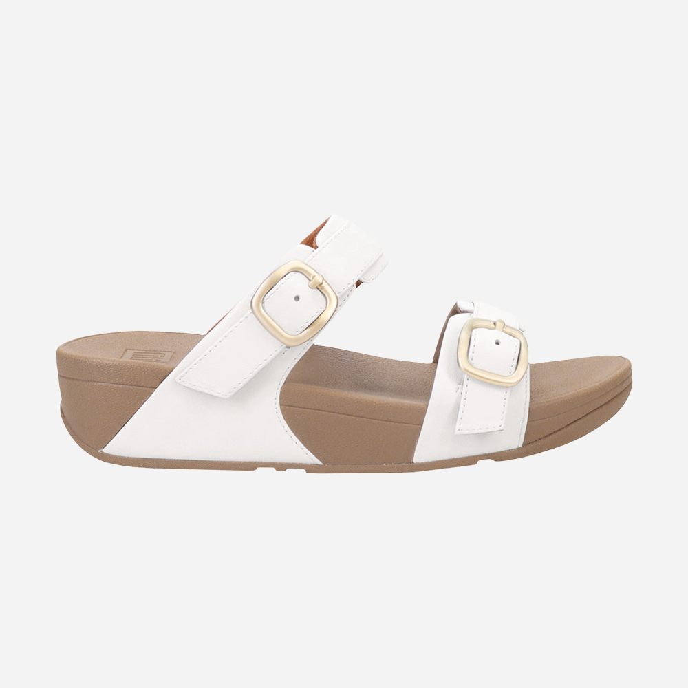 핏플랍 루루 가죽 슬라이드 버클 여성 슬리퍼 화이트