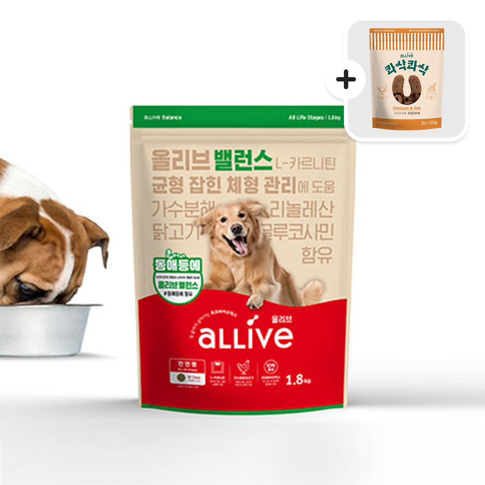 올리브 밸런스(관절,체형관리) 1.8kg + 콰삭콰삭 120g(4개 품목 중 택1)