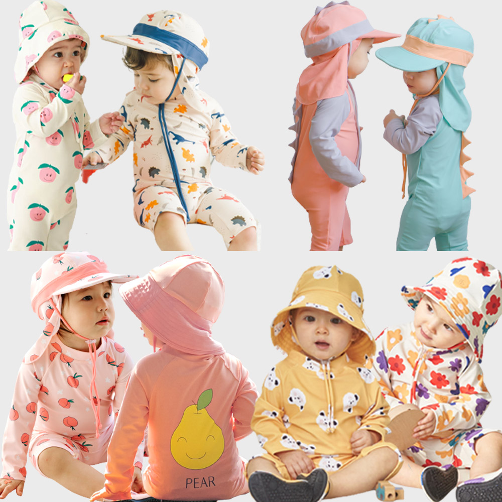 아기수영복 유아수영복 6개월 돌 두돌 전신 스마일 우주복 여아래쉬가드