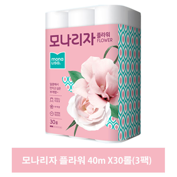 모나리자 플라워 40mx30롤 3개(1박스) - 상세 이미지 2