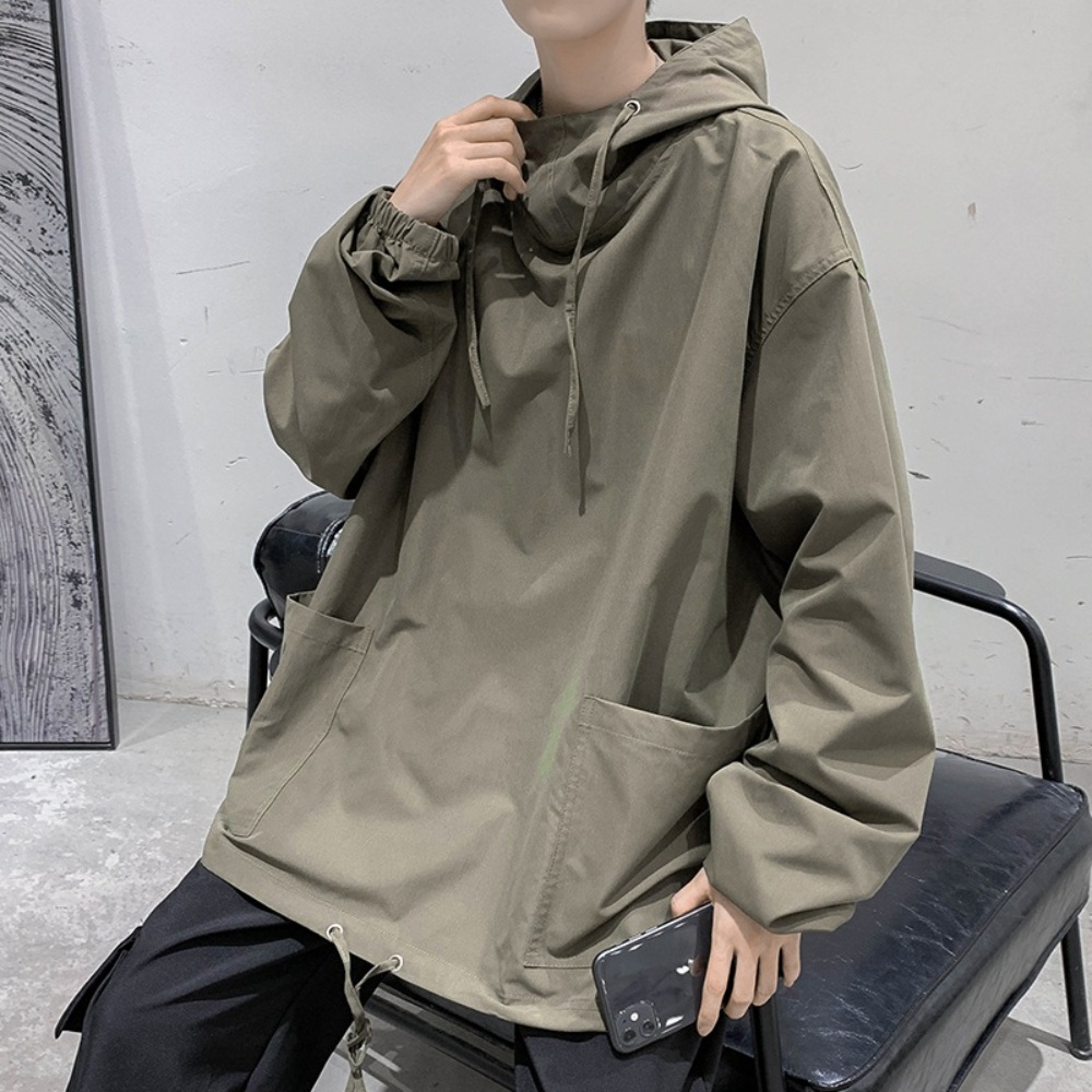 남성 얇은 후드 티셔츠 야상느낌 2XL 2컬러 - 상세 이미지 4