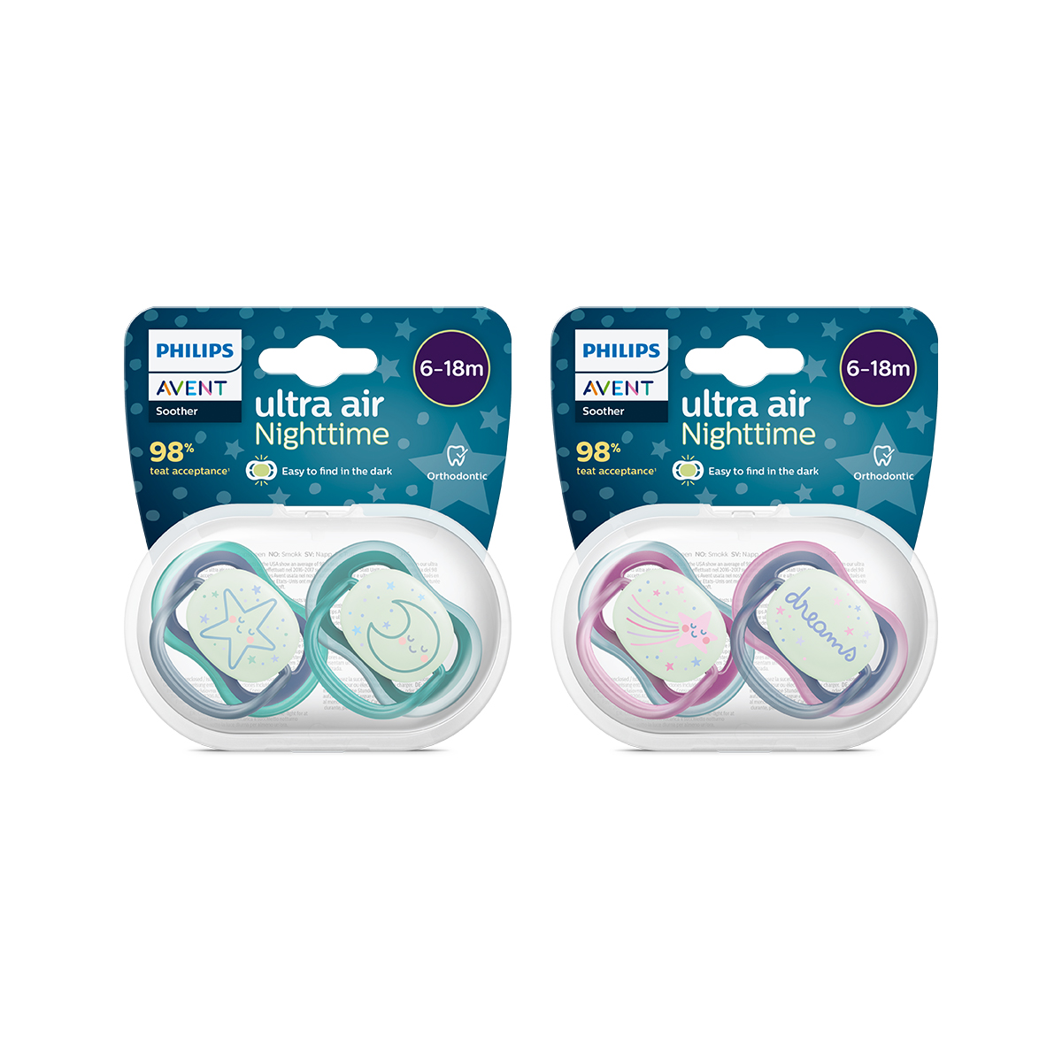[+2,026적립]필립스아벤트 국민쪽쪽이 2P 울트라 에어 야광 신생아 공갈 젖꼭지 (케이스포함)