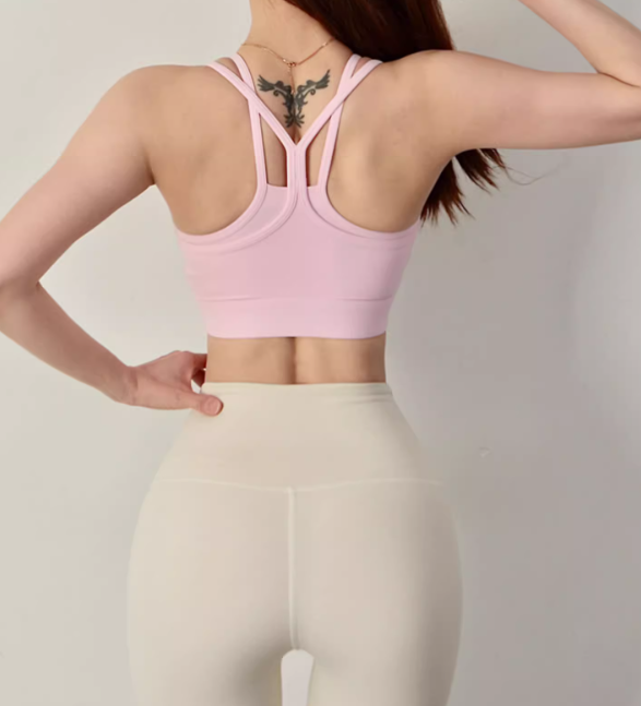 홀터넥브라탑 요가브라탑 필라테스 시스루 - 상세 이미지 4