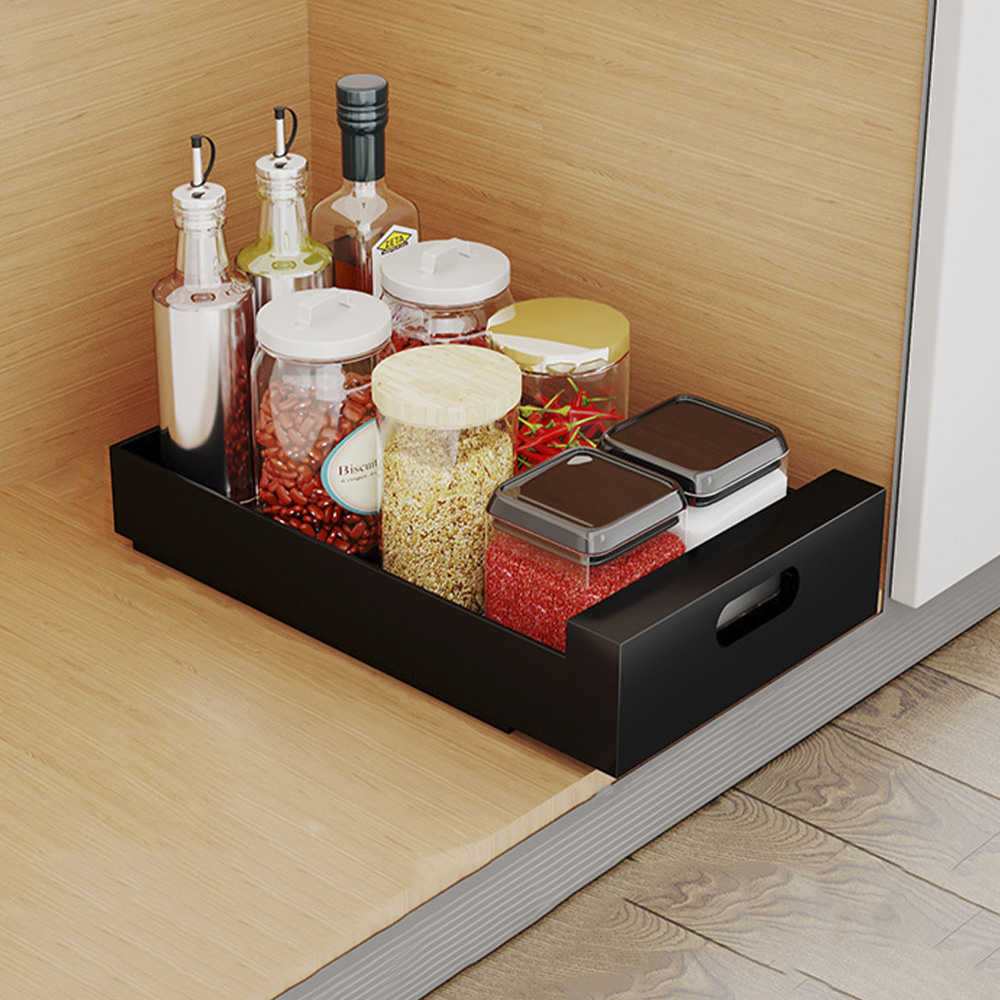 완벽정리 주방 슬라이딩 선반 25cm 싱크대 하부장 정리 인출식 선반 정리대