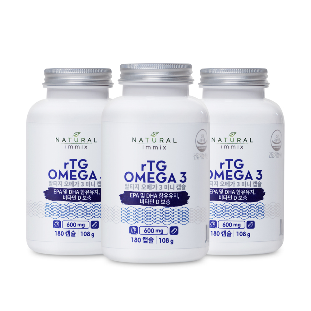알티지 오메가3 효능 미니캡슐 600mg (3개월분) 오메가3지방산 180캡슐, 3개