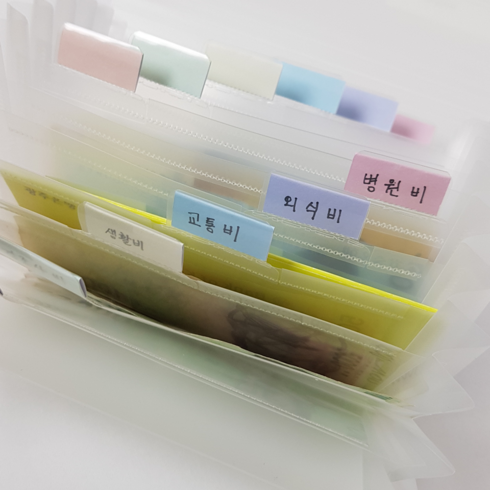 아코디언 현금 바인더 저축 현금생활 다이어리 A6 화이트 - 상세 이미지 3