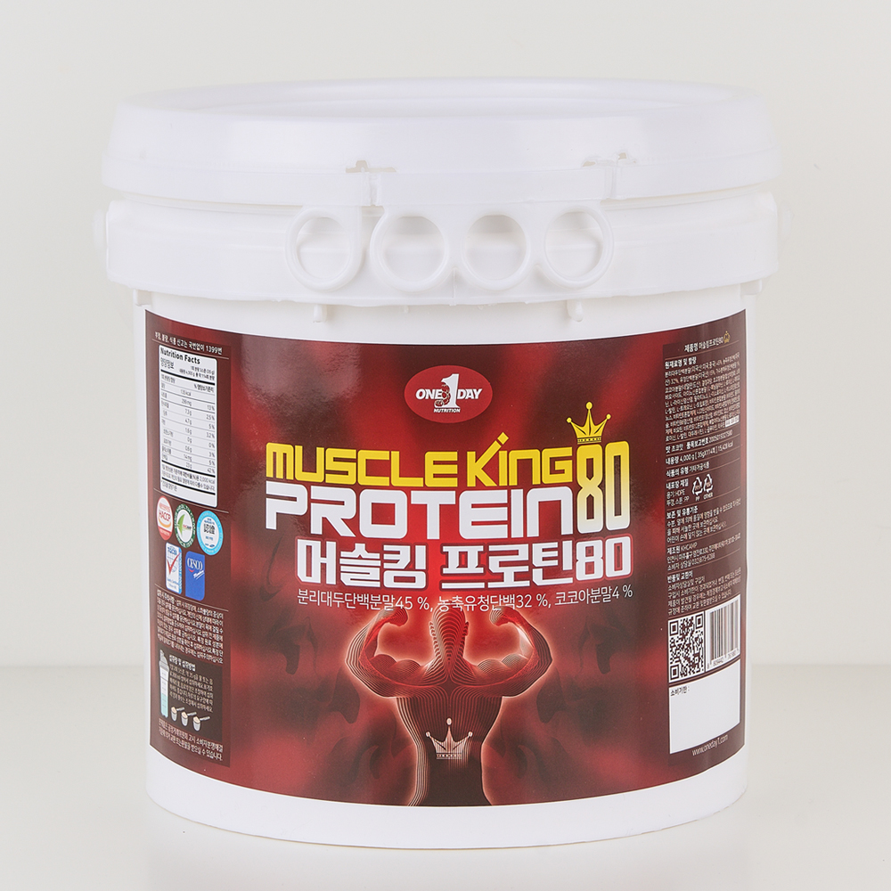 머슬킹80프로틴 식사대용 동물성 식물성 복합 단백질 쉐이크 음료 파우더 가루 4kg 이미지 2