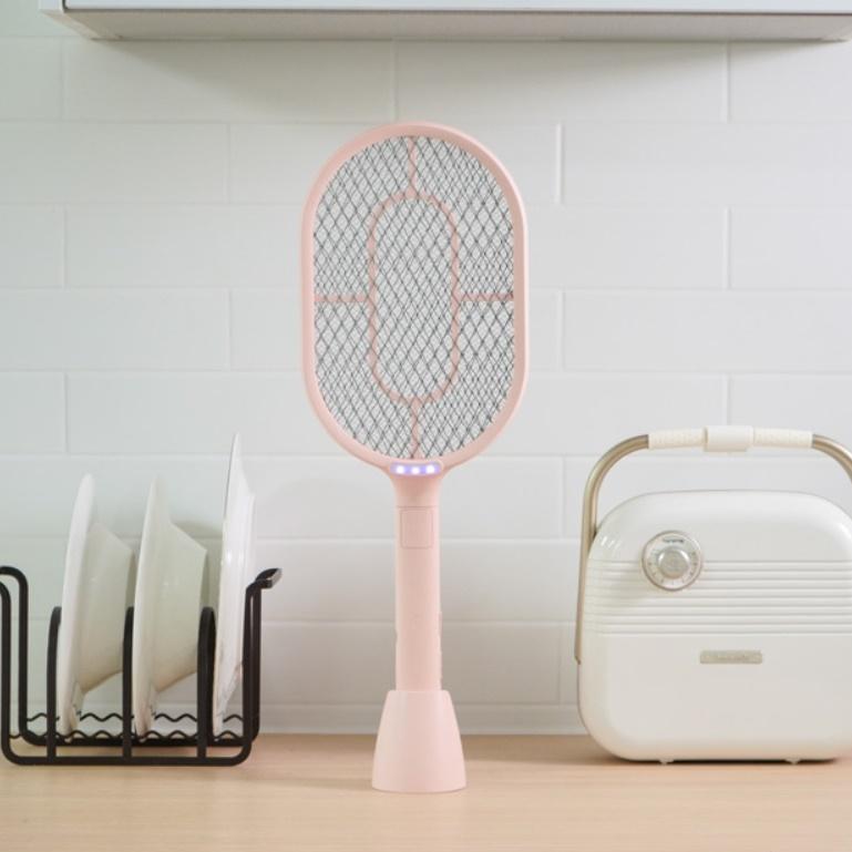 무선 충전식 스탠드전기모기채 주방 초파리 휴대용 전기파리채