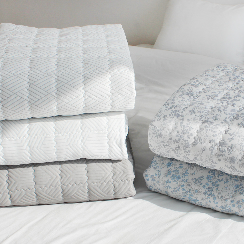 듀라론 냉감 누빔 패드 여름 침대 매트리스 고정밴드 쿨링 패드 국내생산 SS