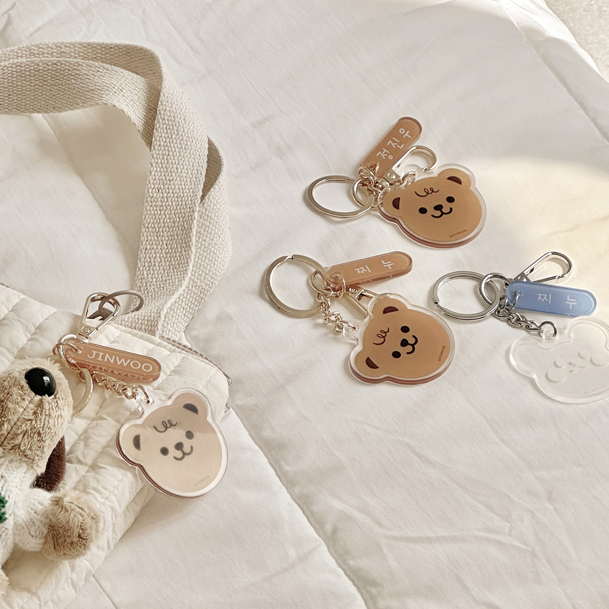 (117종) 아크릴 네임 키링 네임택 이름표 열쇠고리 자동차 골프 책가방 어린이집 선물