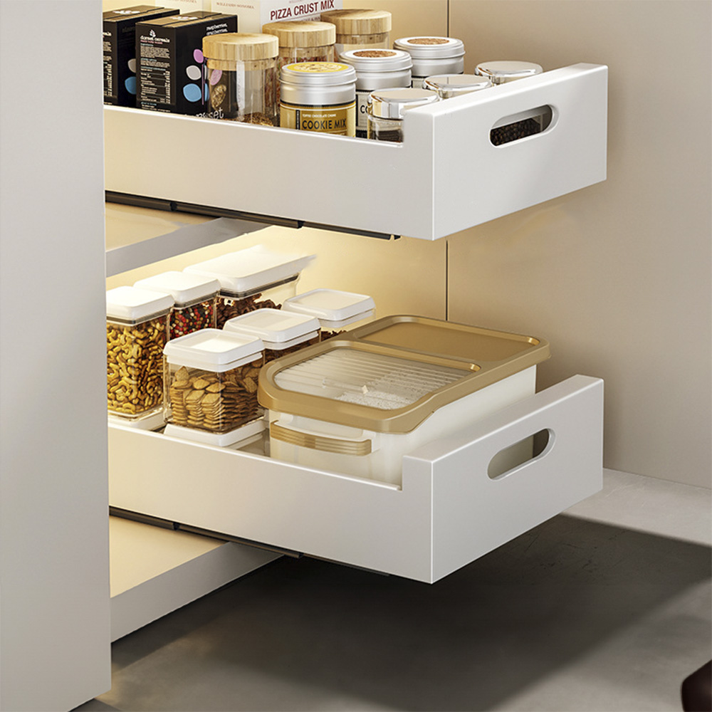 완벽정리 주방 슬라이딩 선반 25cm 싱크대 하부장 정리 인출식 선반 정리대