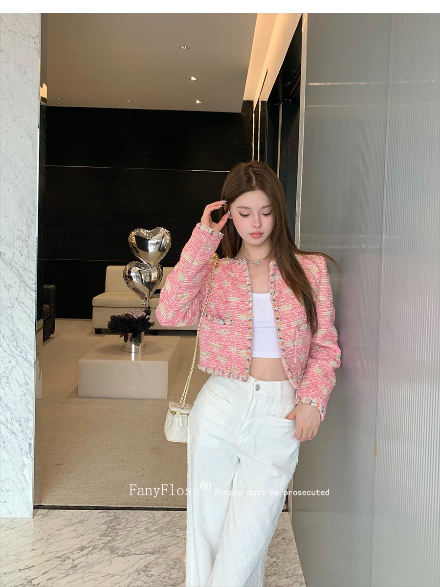 산타모니카 핑크 트위드 자켓 이미지 6