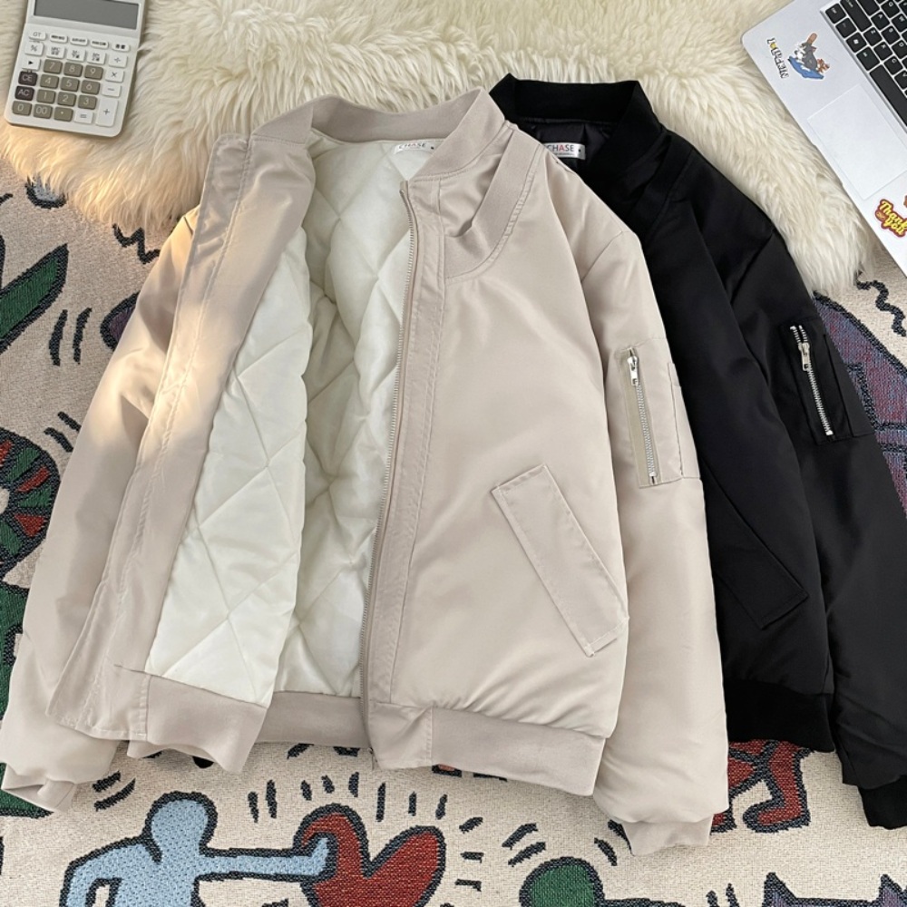 남성 누빔 항공 점퍼 MA-1 가을 겨울 패딩 아우터 데일리 캐주얼 패션 - 상품 이미지