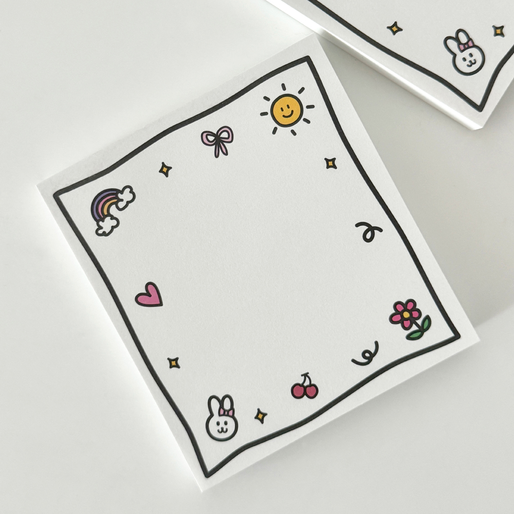 어도러블 떡메모지 1권(100매) 메모지 비점착식 화이트 제품 이미지