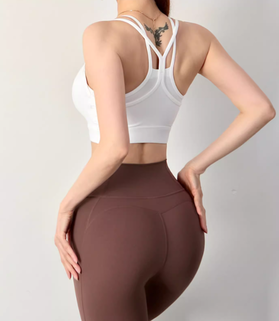 홀터넥브라탑 요가브라탑 필라테스 시스루 - 상세 이미지 2