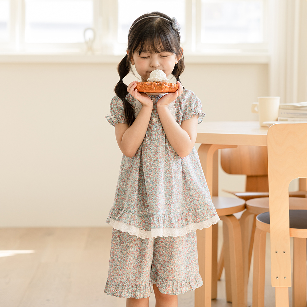 여아 원피스 잠옷 어린이 공주 파자마 유아 아동 M베리BL(순면) 이미지 8
