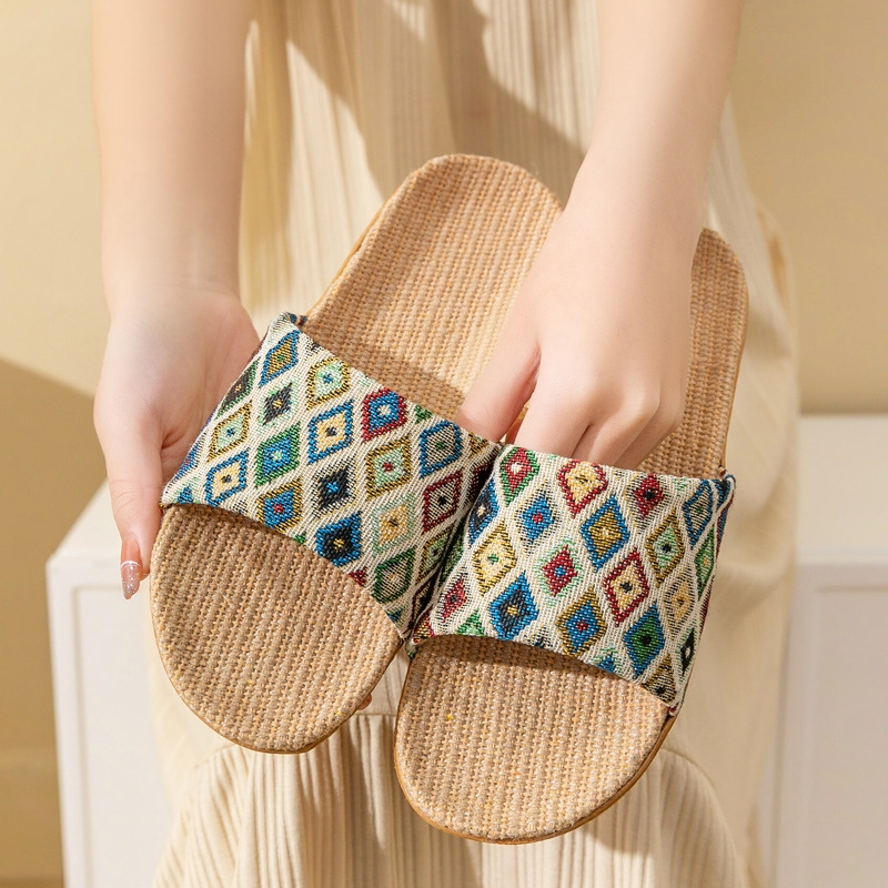 1+1 층간소음 실내화 사무실 거실 여름 발편한 거실화 실내 슬리퍼 노르딕 여성 2개, FREE(One size)