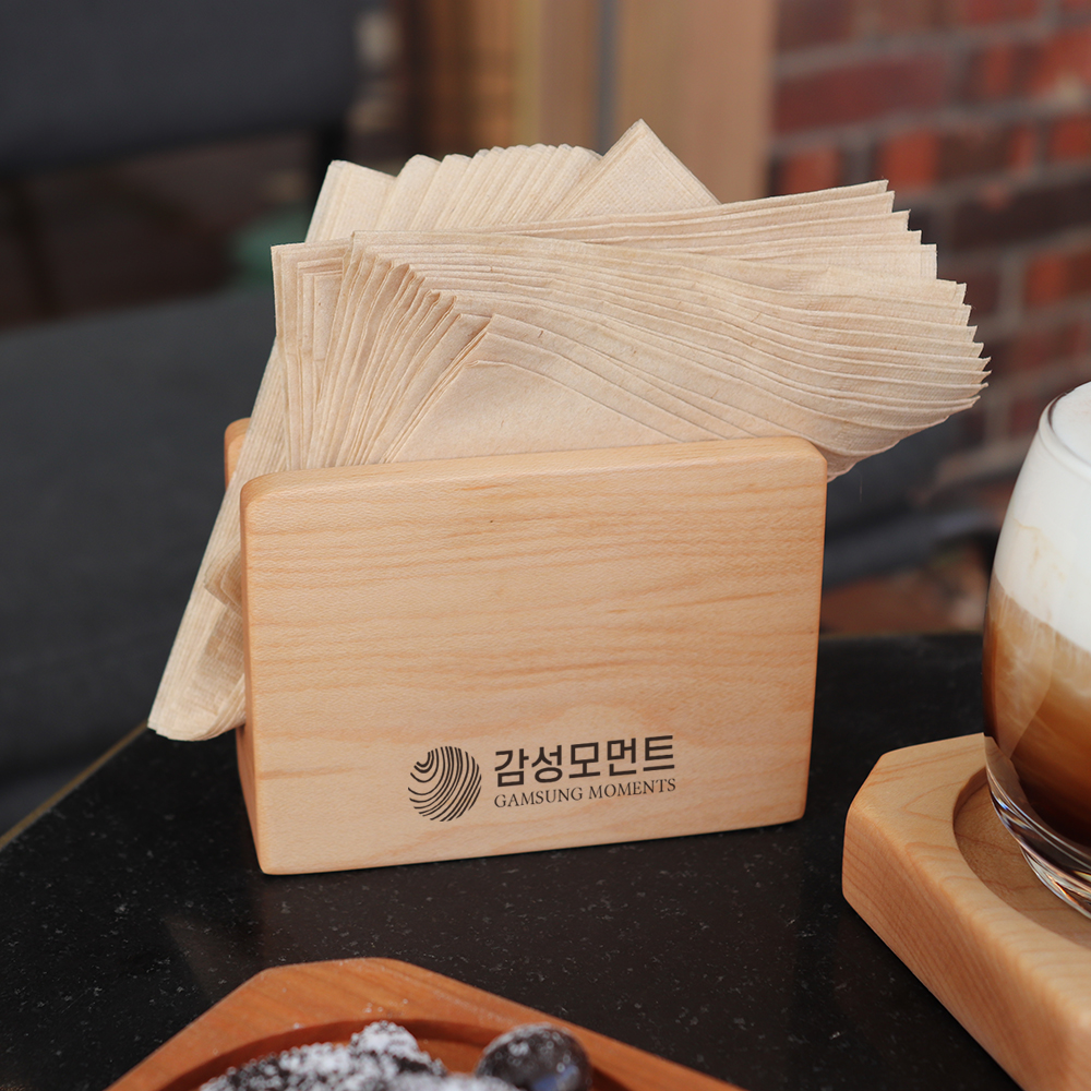 감성모먼트 맞춤각인 우드 냅킨홀더 원목 휴지케이스 - 상품 이미지