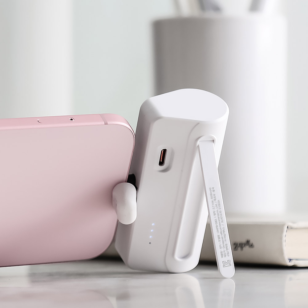 1+1 PD20W 일체형 도킹형 미니 5000mAh 보조배터리 C타입 갤럭시 아이폰 - 상세 이미지 2