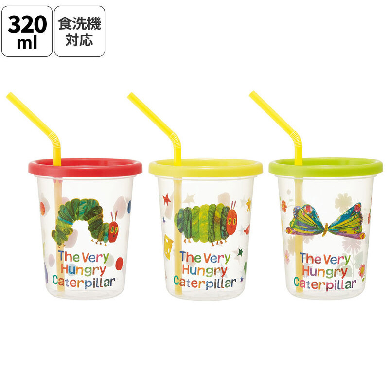 스케이터 배고픈 애벌레 캐릭터 빨대컵 3세트 320ml SIH3ST - 주방·식기 - 하카타몰