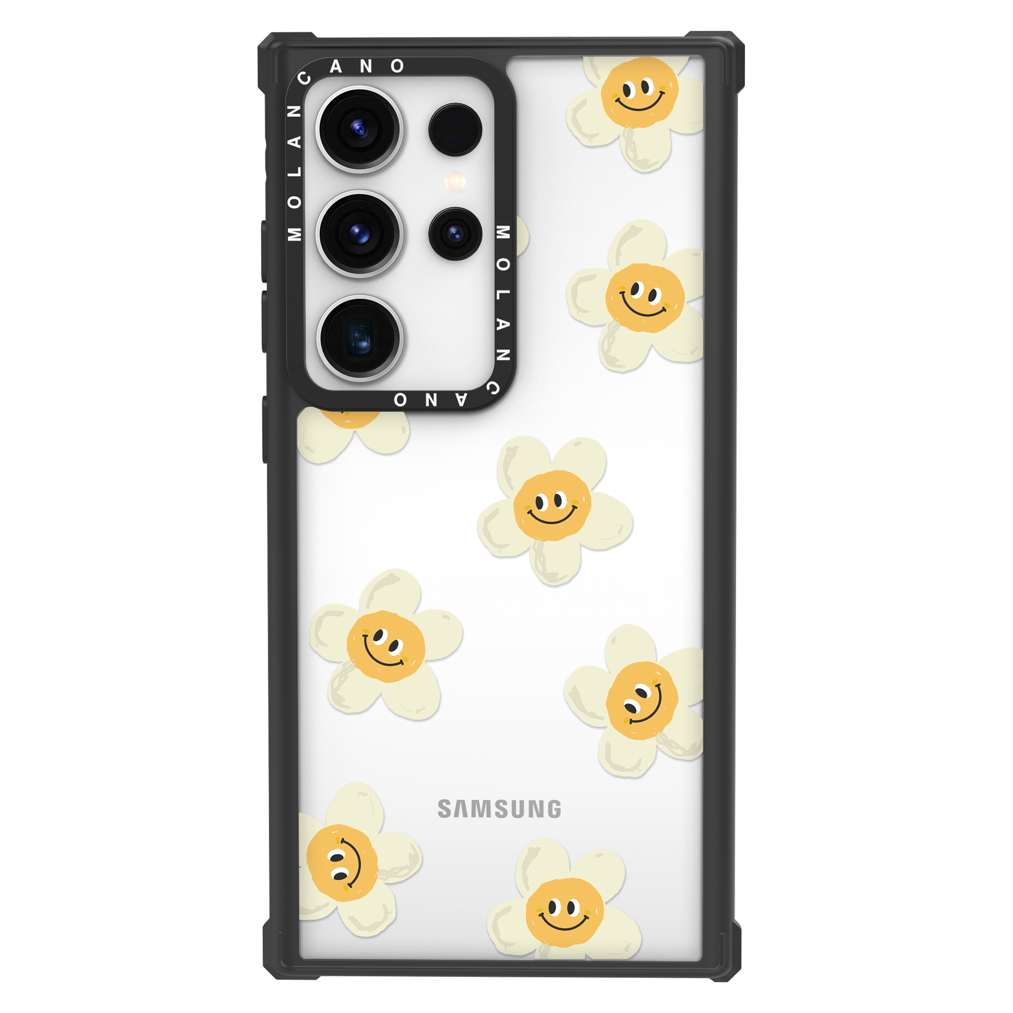 모란카노 갤럭시 S24 울트라 임팩트 스마일 하트 디자인 투명 범퍼 플러스 휴대폰 케이스 데이지스마일 - 상세 이미지 4