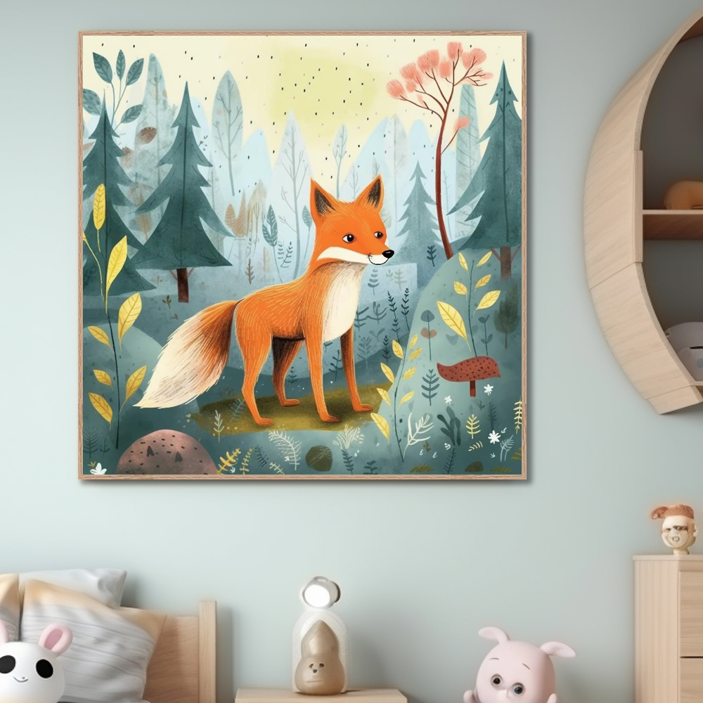 달빛여우의꿈 80cm x 80cm 무광화이트 알루미늄액자 - 상세 이미지 4